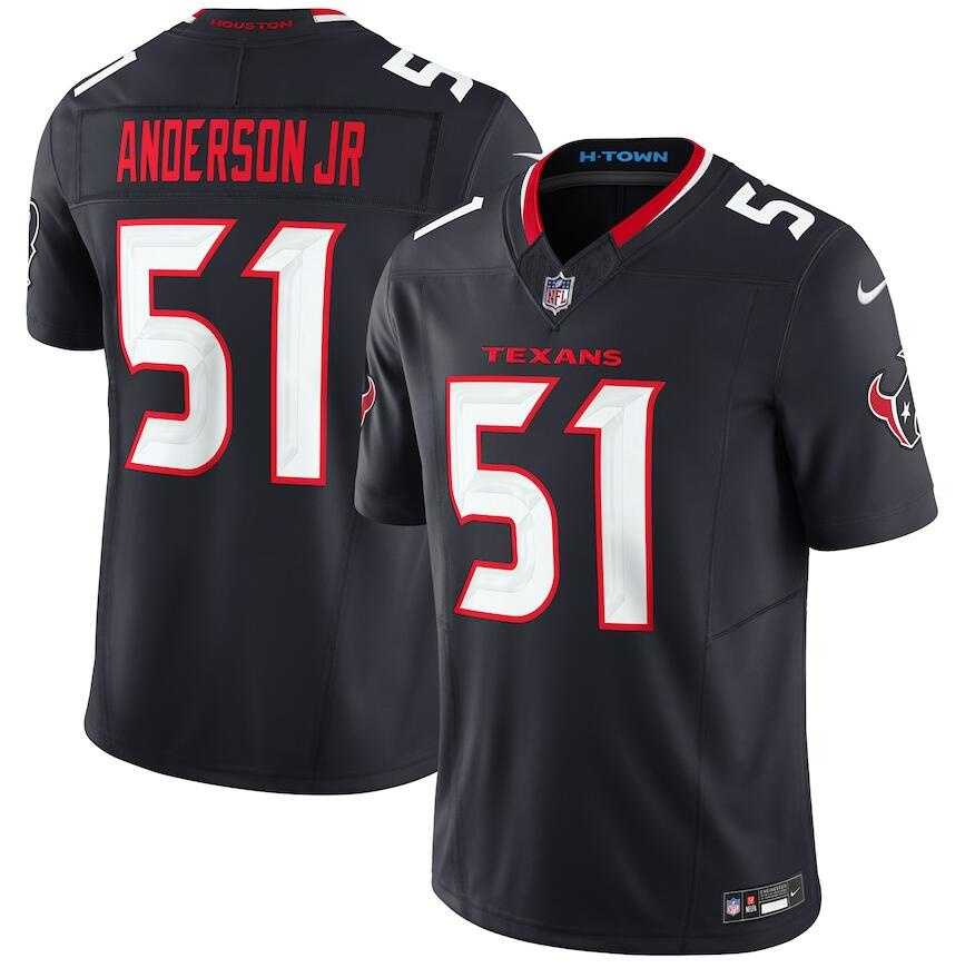 Mens Houston Texans #51 Will Anderson Jr. Navy 2024 Vapor F.U.S.E. Limited Football Stitched Jersey Dzhi